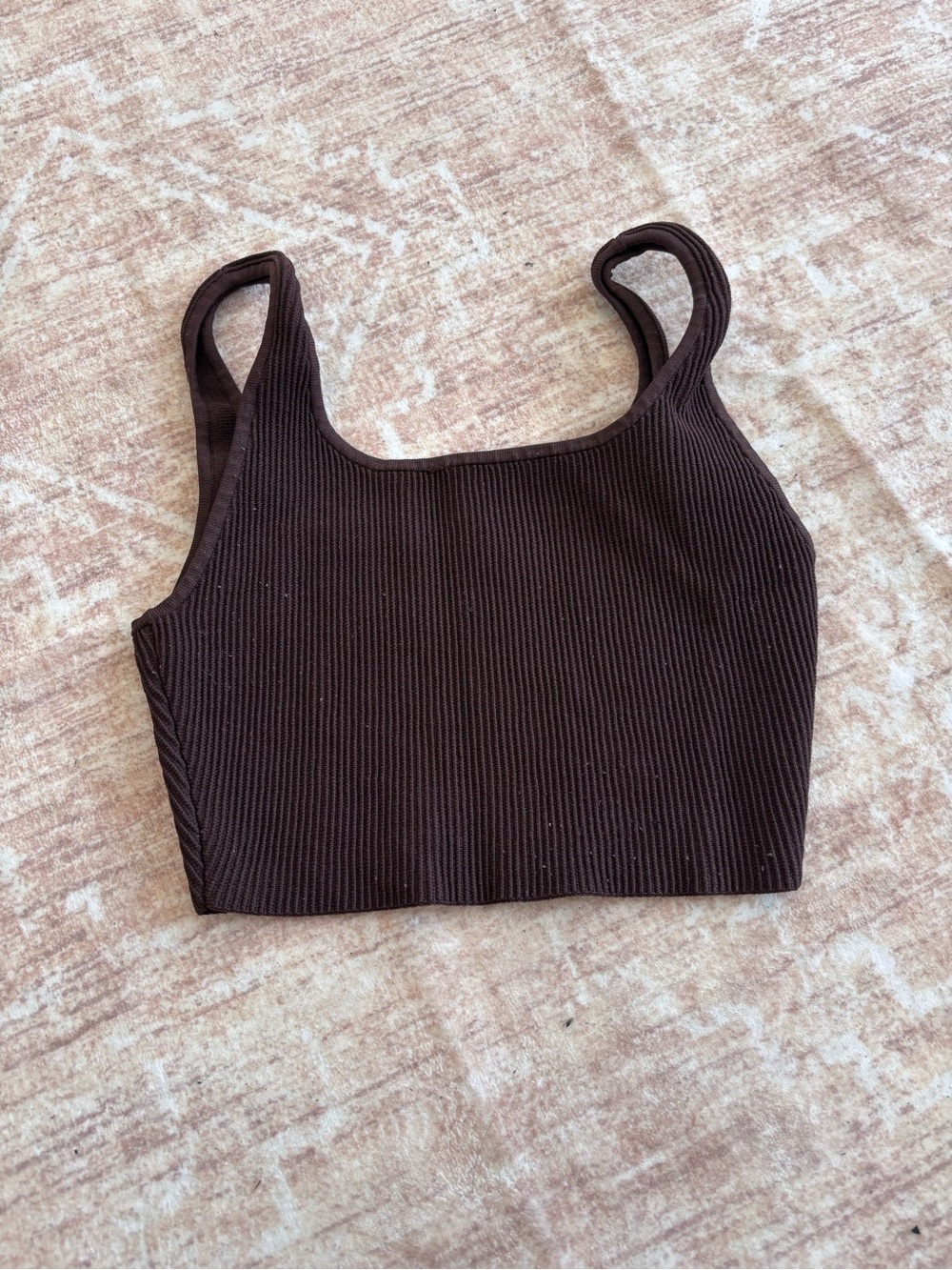 Babaton Women’s Ribbed Tank Crop Top - Brown M